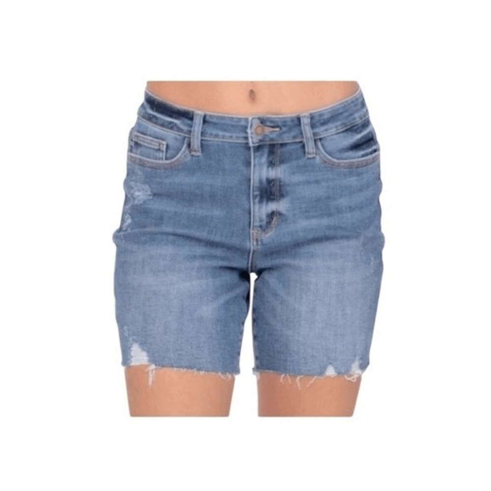 Judy Blue High Waisted Lightly Distressed Jean Shorts 6" Inseam 5 Pocket‎ S